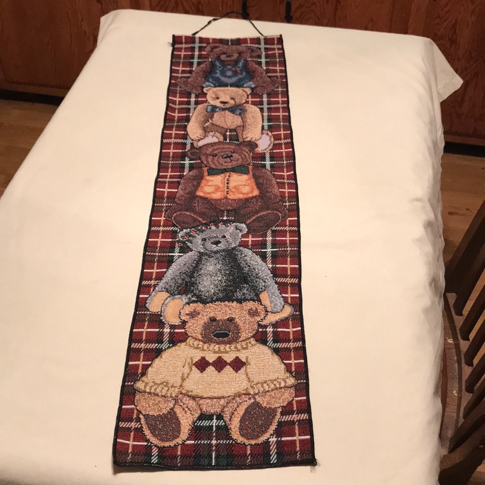 Bears linen wall hanging